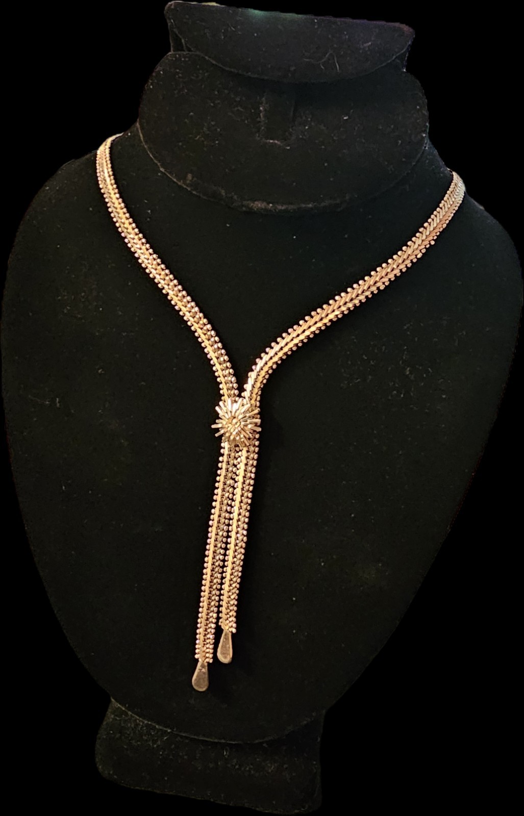 DIAMANT 925 Sterling Silver Mexico Lariat Tassel Statement Necklace. 41.31 G