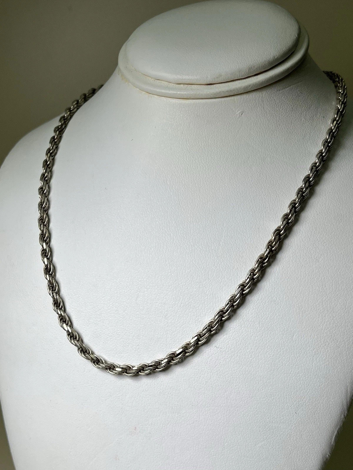 Sterling Silver Diamond Cut Rope Chain, 18”, 12.9 g, 2.7 mm