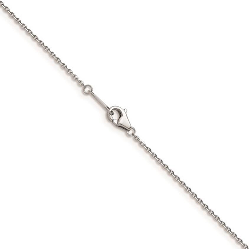 1.2mm Platinum PT950 Solid Diamond Cut Cable Chain Necklace 16″ 18″ 20″ 24″