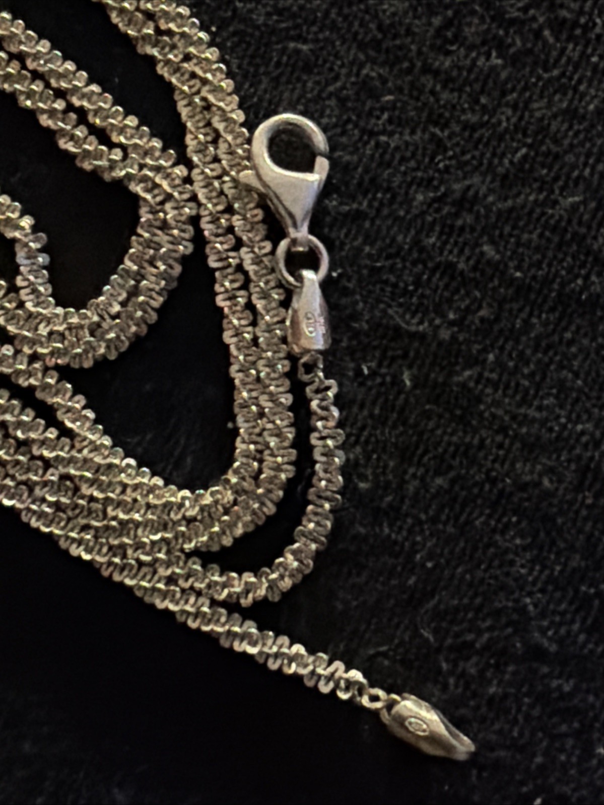 MILOR 925 Sterling Silver Necklace Chain Singapore Twist Italy 34”L 2.5mm