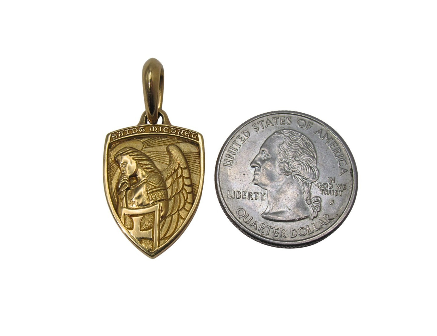 David Yurman 18K Yellow Gold St. Michael Amulet Pendant
