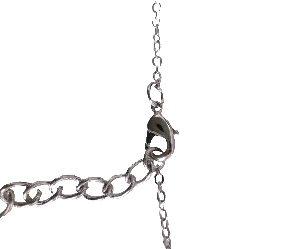 Vintage Sim Diamond White Topaz Circle Necklace Gem Tested in Box Silver Tone