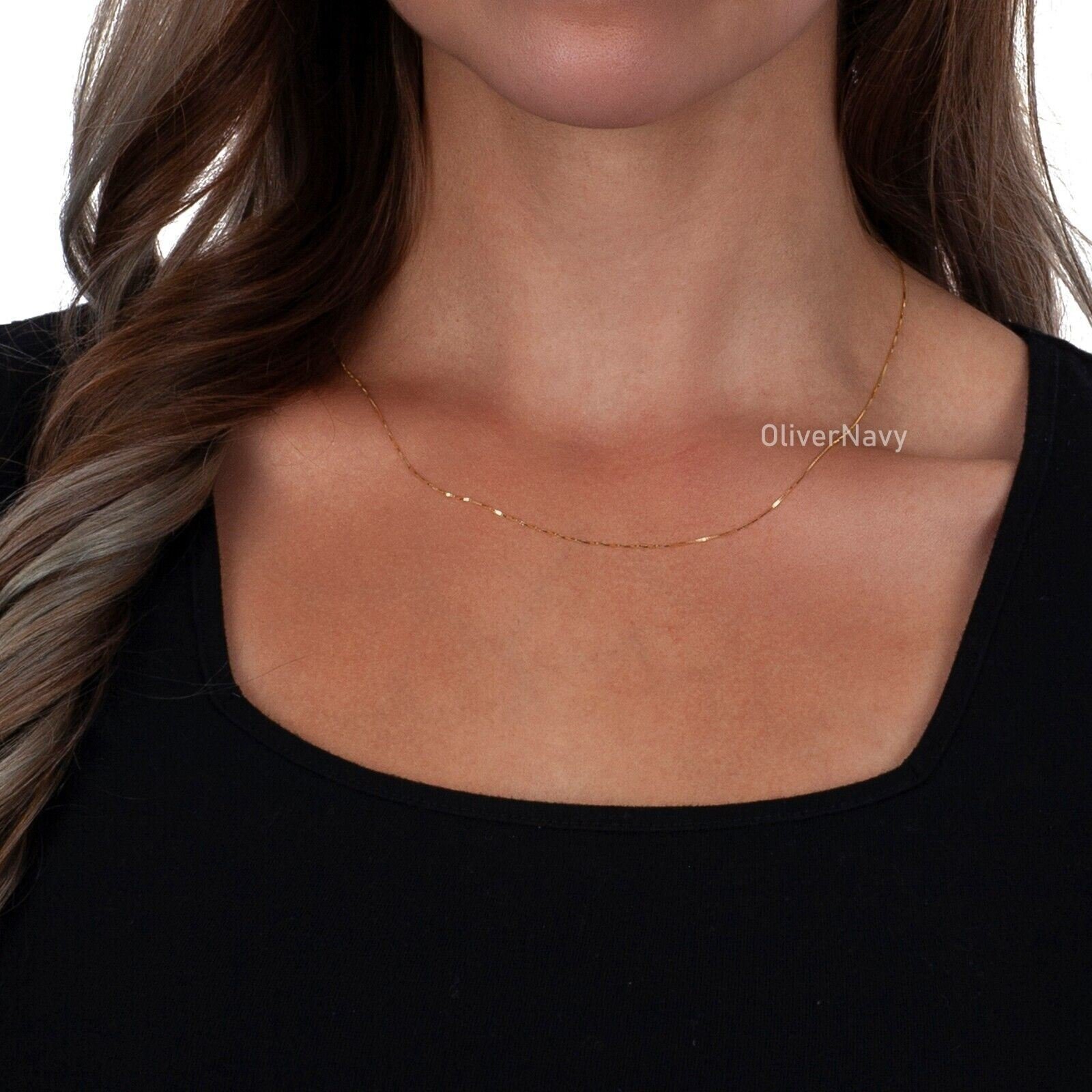 10K Solid Yellow Gold Box Chain 16” 18” 20” 22” 24′ 26” 28” 30”