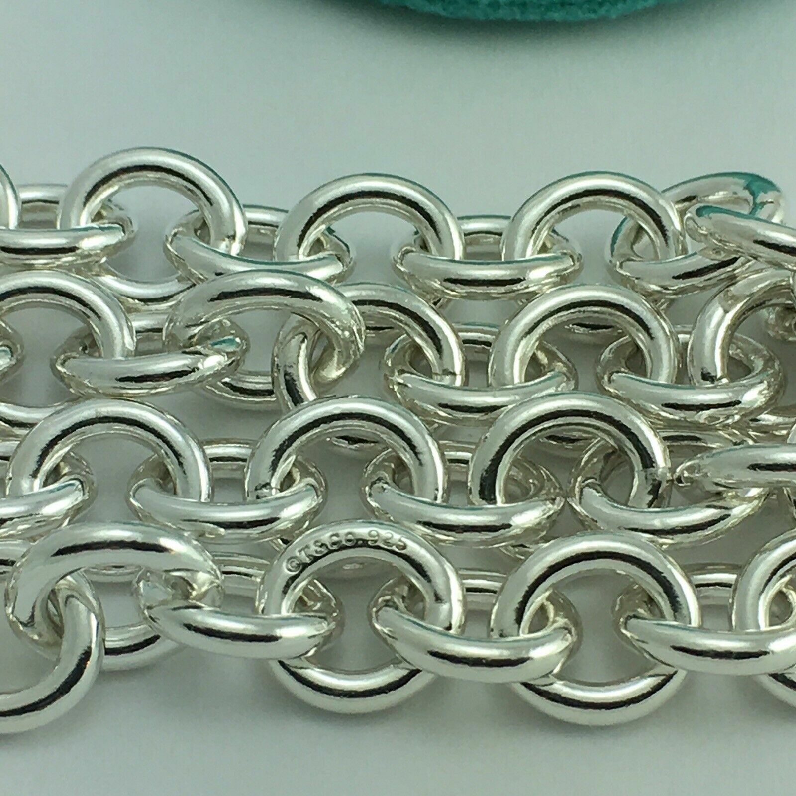 Tiffany & Co 24″ Mens Unisex Silver Large Round 11mm Link Rolo Chain Necklace