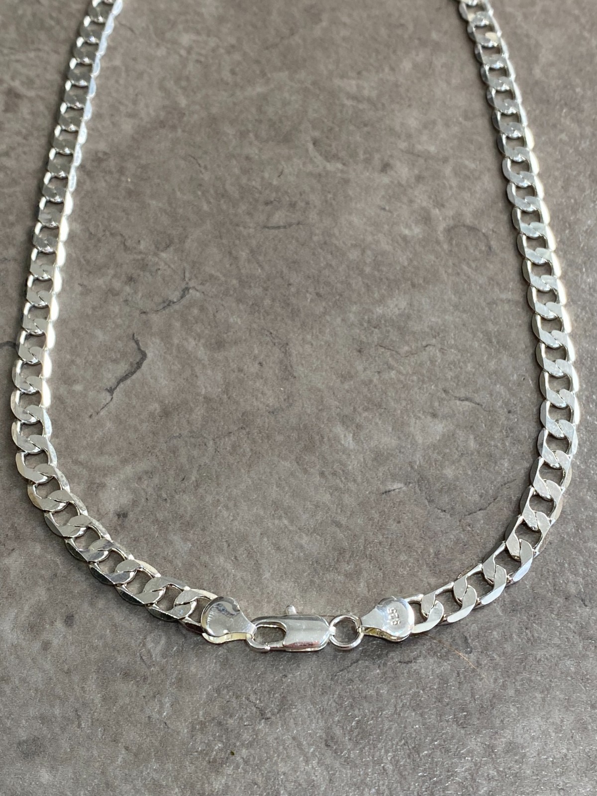 Men’s Curb Chain Link Chain Necklace 925 Silver 50cm x 8mm
