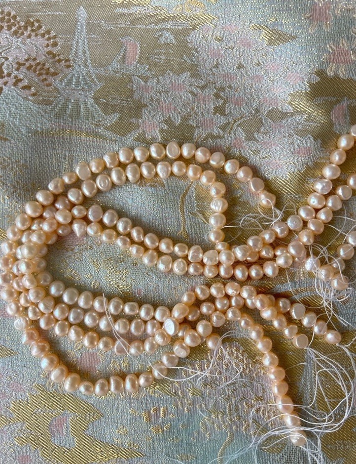 natural pearl Irregular pearls light gold DIY pearl set of 4