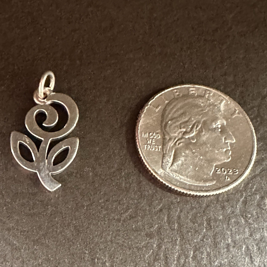 Retired James Avery Flower of Hope Charm, Sterling Silver