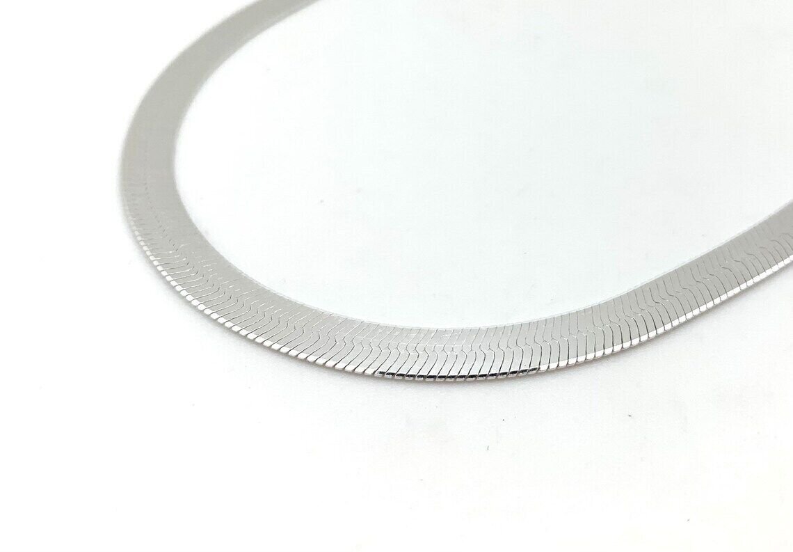 925 Sterling Silver 7mm Herringbone Necklace Italian Chain – All Sizes