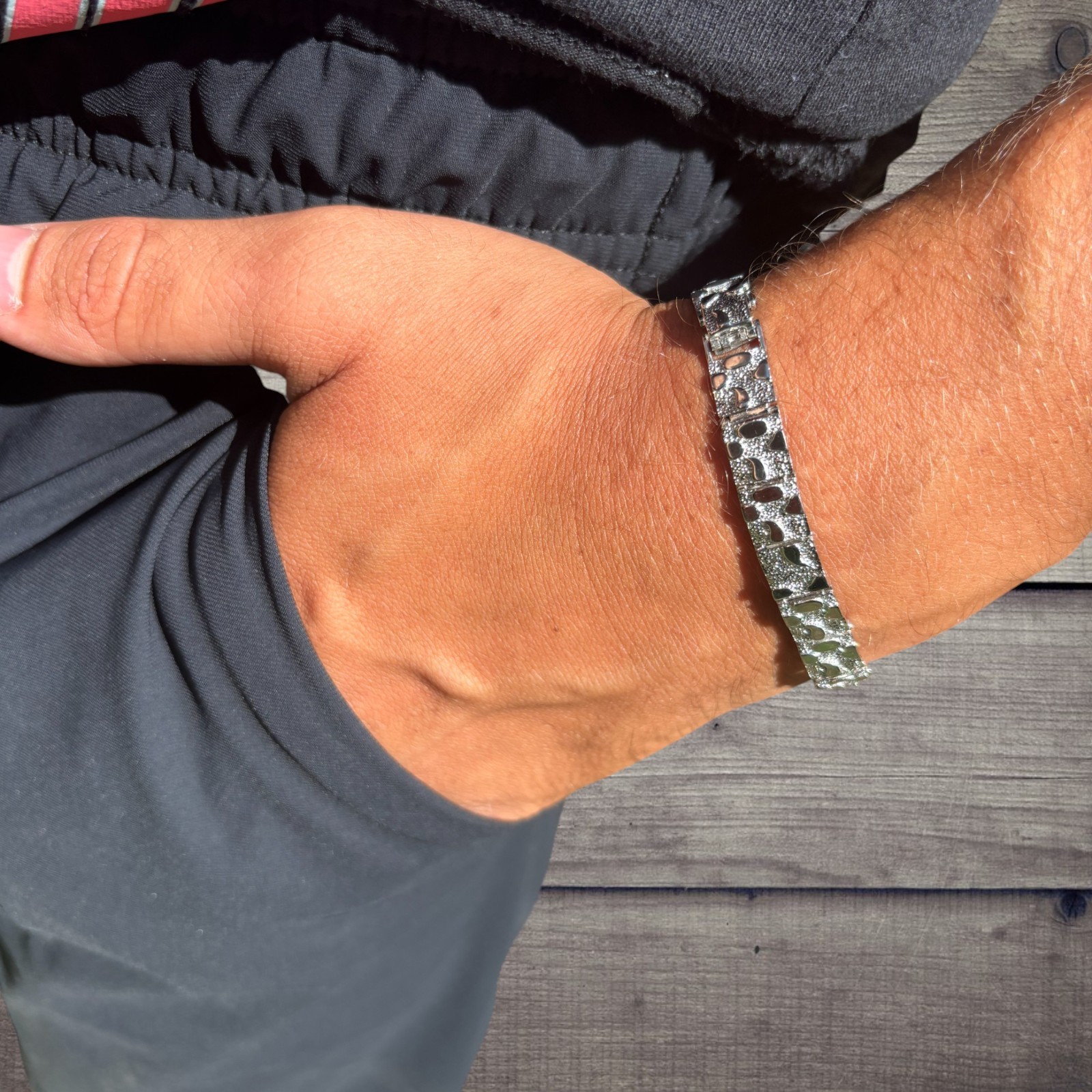8mm Custom Nugget Bracelet – Real Solid 925 Sterling Silver Or 14k Gold Vermeil