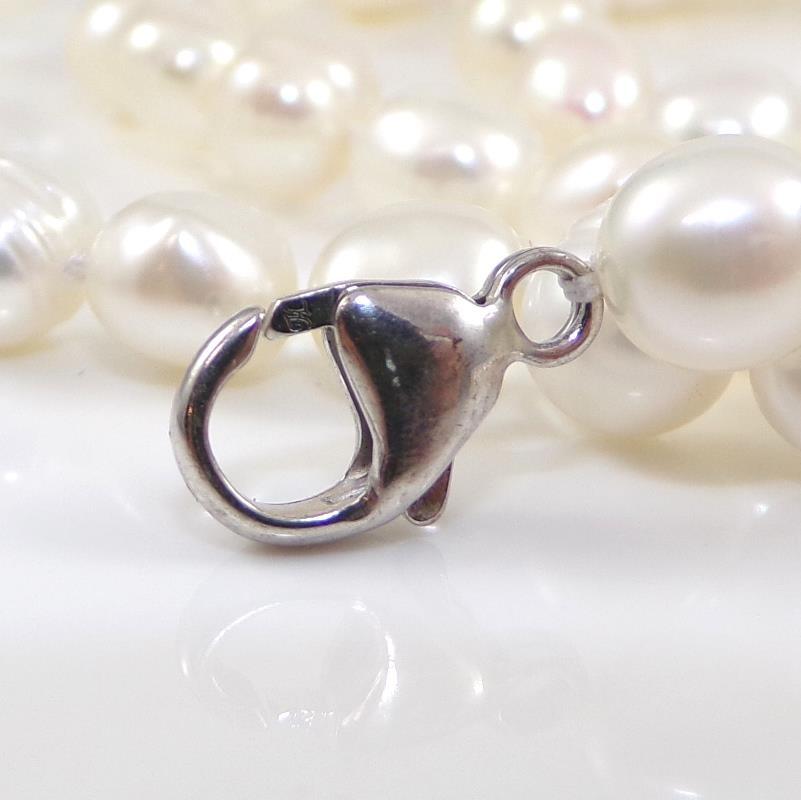 Honora Sterling Silver White Pearl Strand String Necklace LONG 36″ LHC3