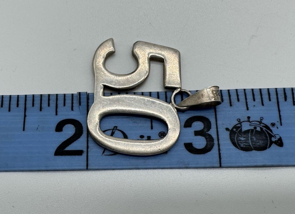 Number 50 50th Birthday Anniversary 925 Solid Sterling Silver Charm Pendant