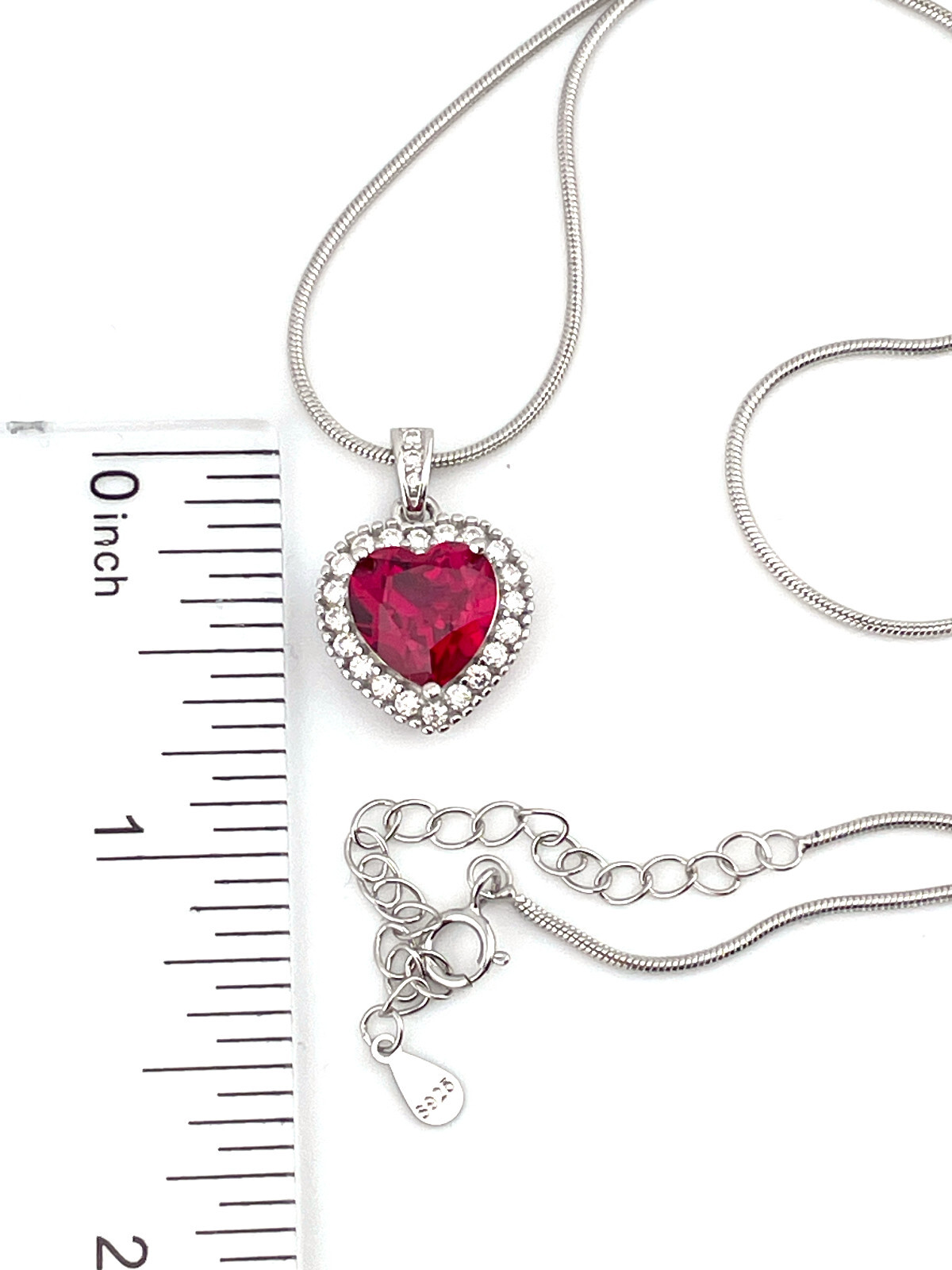 3.5ct Diamond Natural Ruby Heart Pendant Fine Jewelry 40th Anniversary Birthday