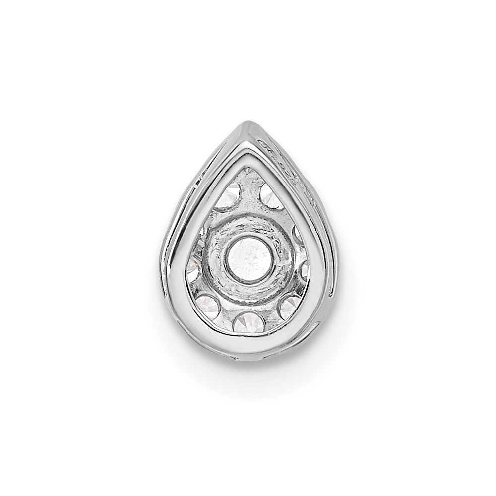 14k White Gold 1/3 Ct Round Lab Grown Diamond VS/SI+ G+ Pear Chain Slide Pendant