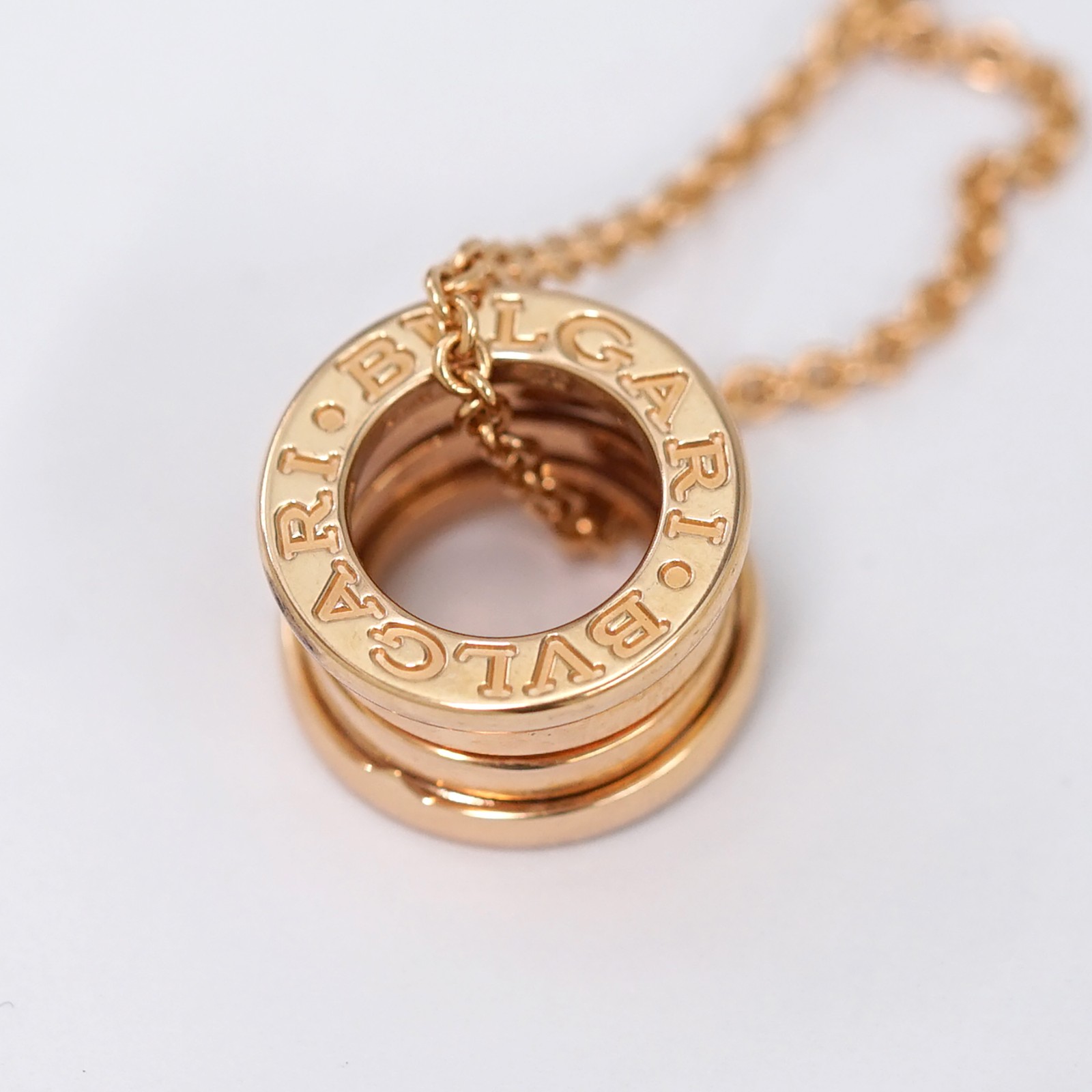 BVLGARI B zero1 Necklace 18″ 18k Rose Gold Auth w/Box #2140