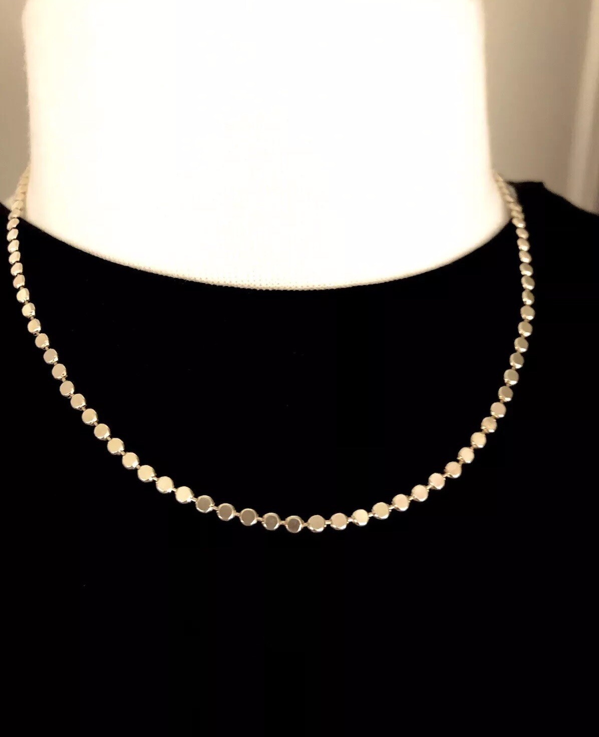 Milor Italy 950 Silver Disc Link Necklace 18 11.5g Modern Italian Designer Chain