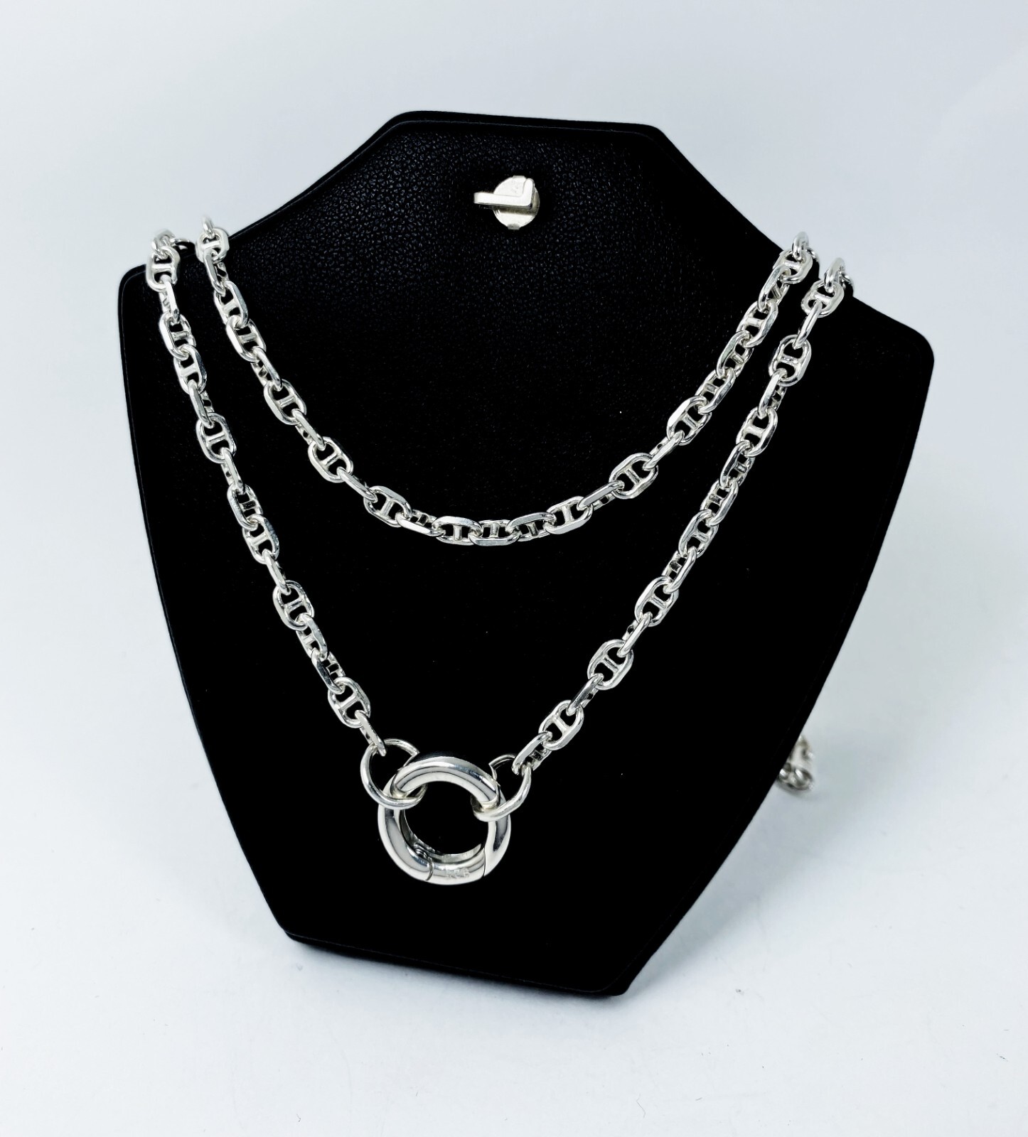 Round Clasp Chain Necklace 925 Sterling Silver, Handmade Unisex Necklace Gifts