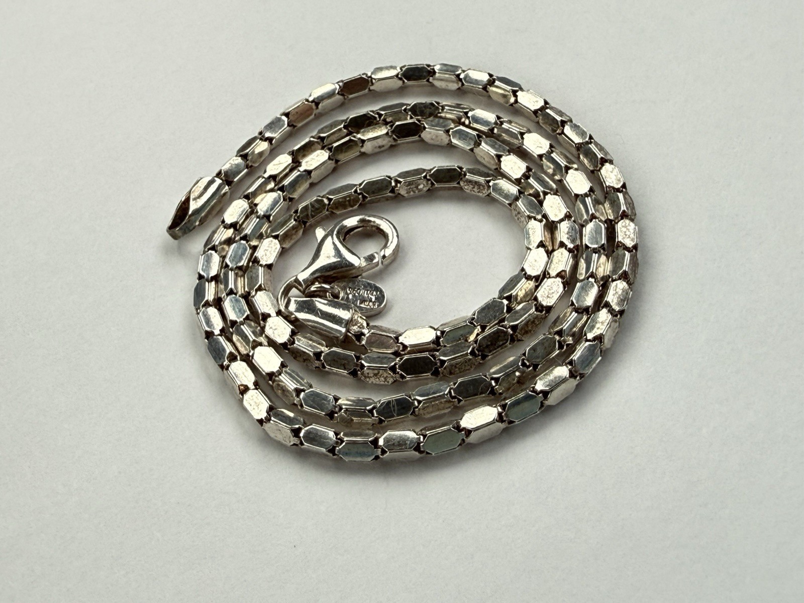 Milor Italy 950 Ultra Fine Silver Luminosa Cobra Snake Link Chain 18” Necklace
