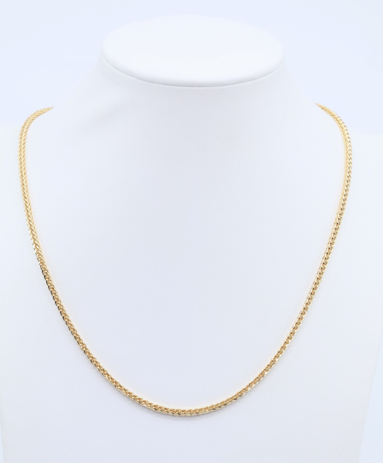 Beautiful 14K Solid Yellow Gold Designer Franco Link Chain Necklace – 18″ Length