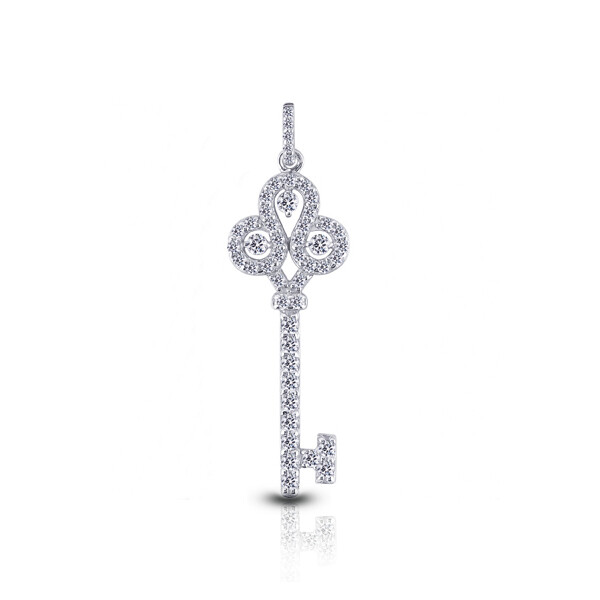 1.01 Carat F VS2 Round Cut Natural Certified Diamonds 18k White Gold Pendant