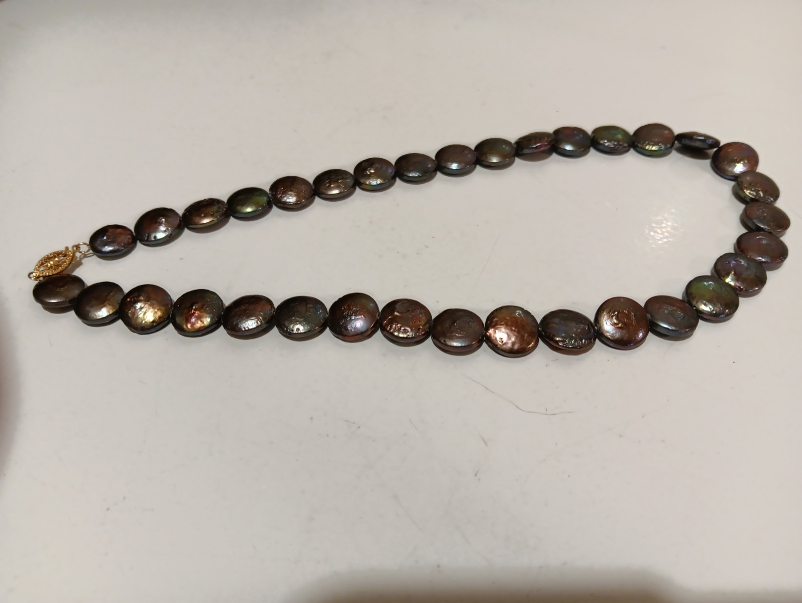 Honora Baroque Disc Iridescent Freshwater Pearl Necklace 18 K