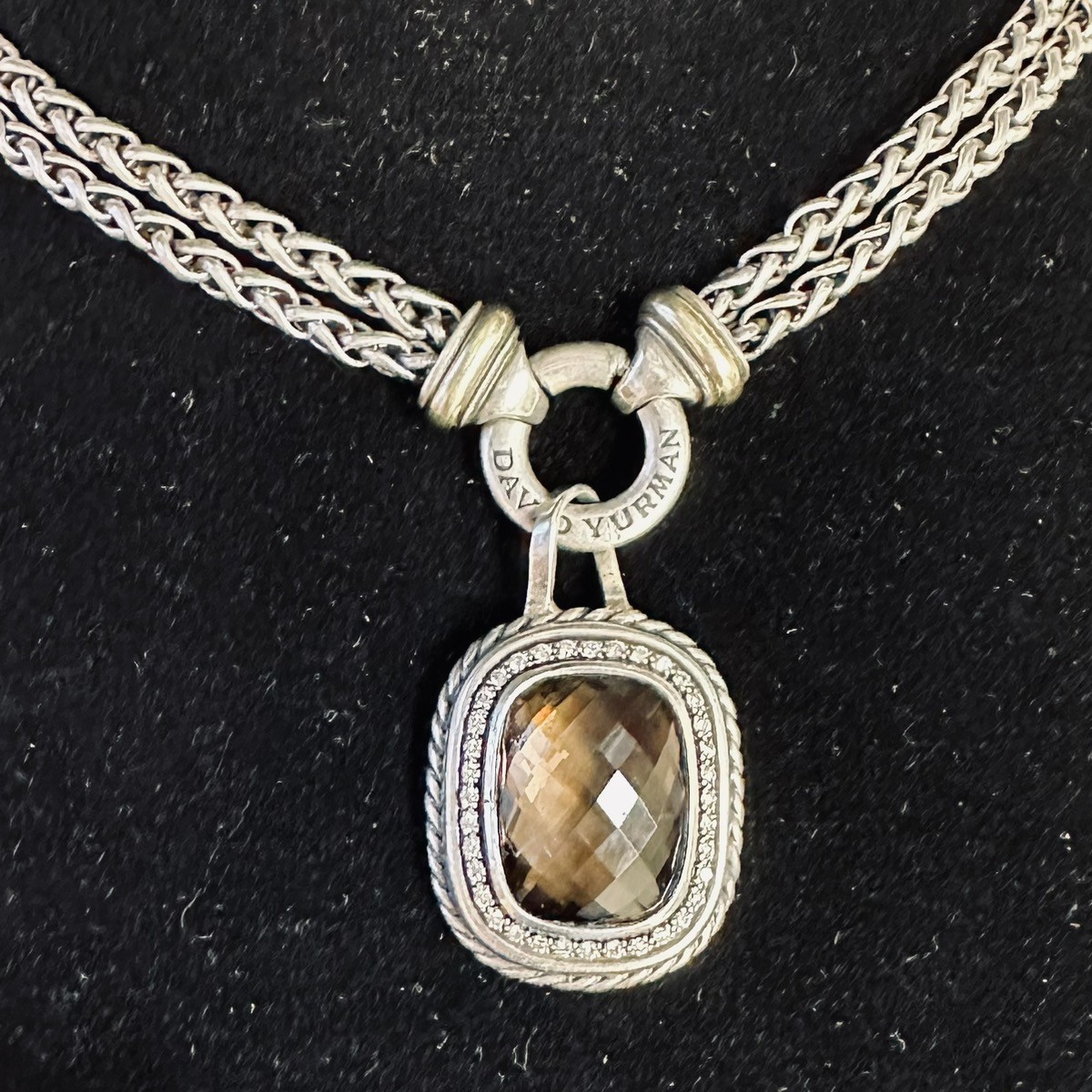 David Yurman Sterling & 18k Smoky Quartz & Diamond Albion Necklace (PAP007268)