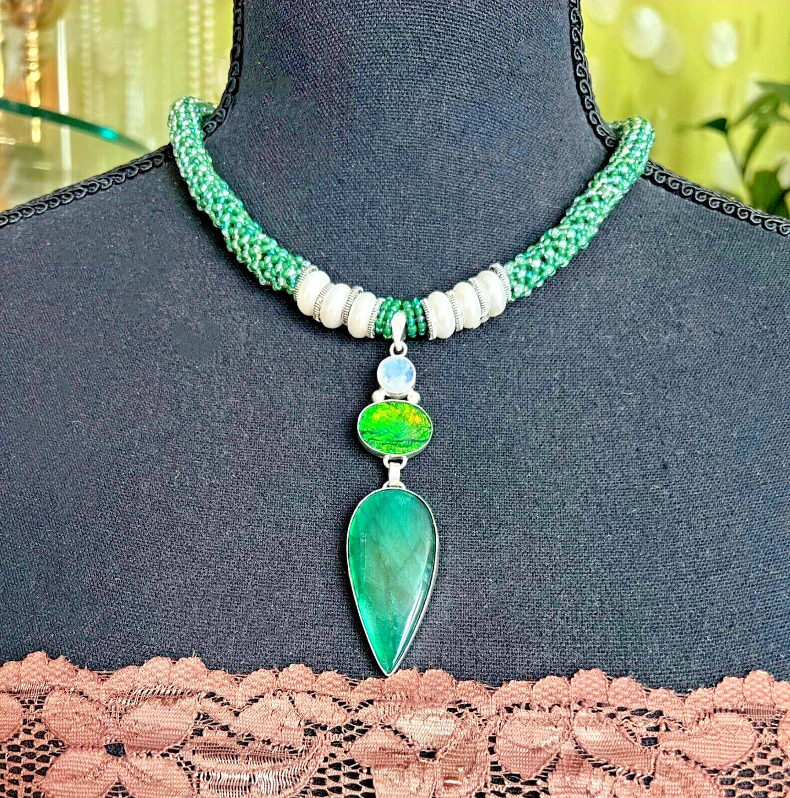 Genuine labradorite Awesome pendent necklace solid jewelry Handmade for women