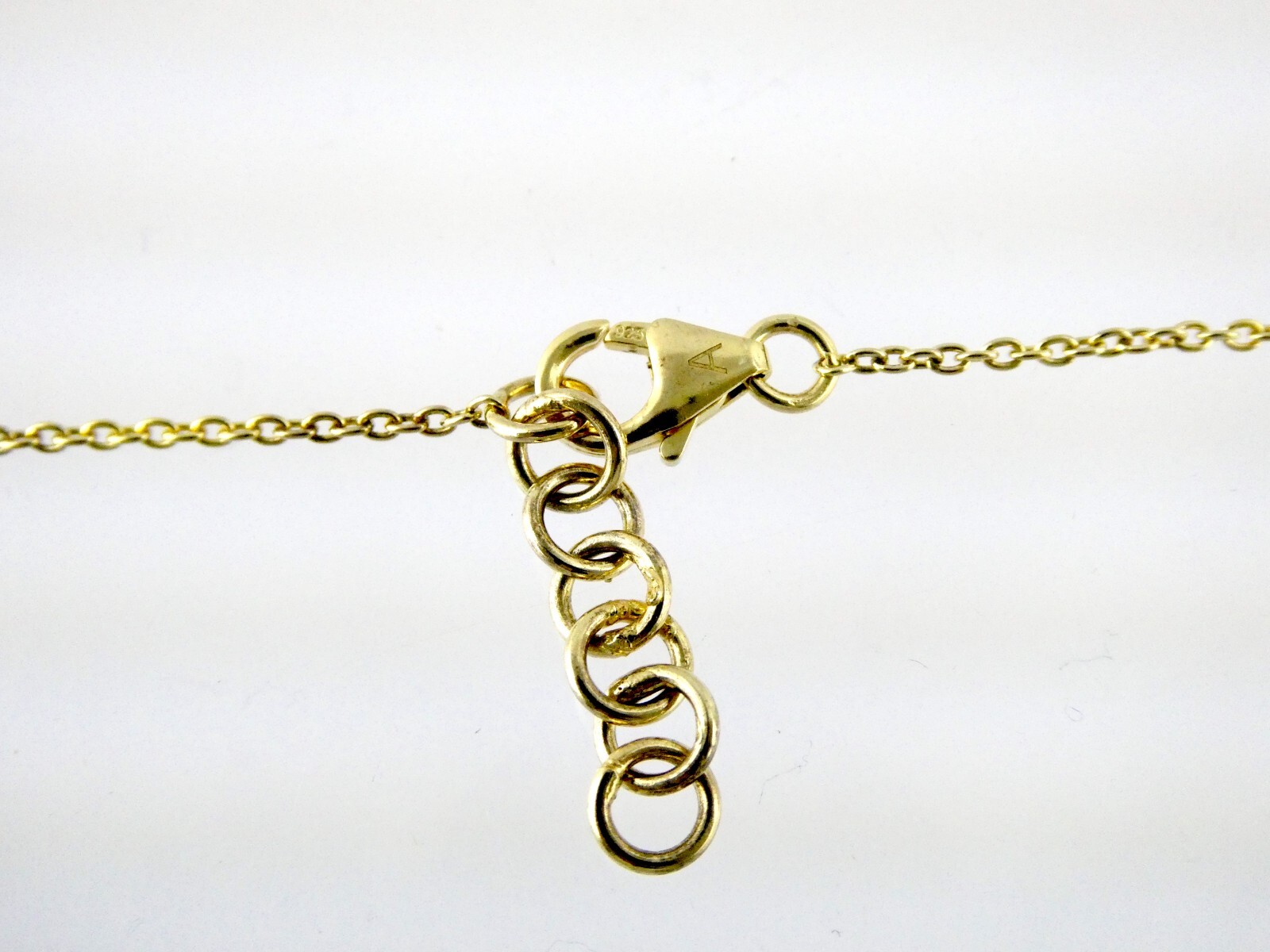 Designer A Gilt Sterling Silver Faceted White Topaz Link Chain Necklace 925 19In