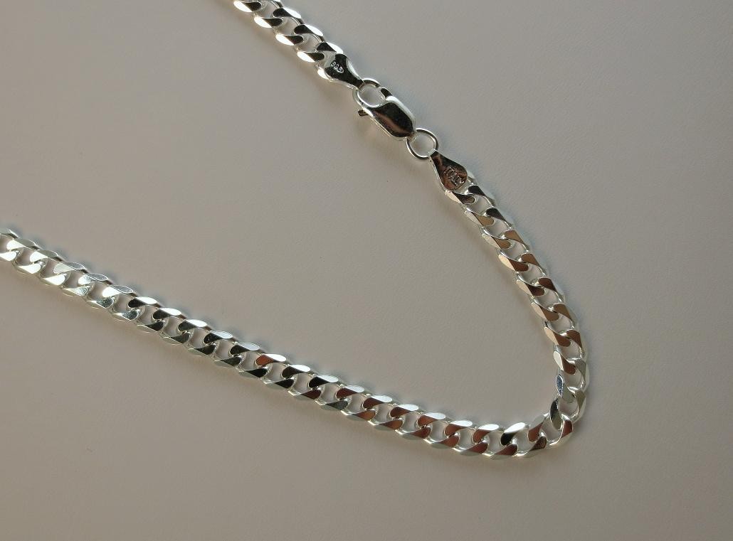 5.5mm Curb Chain. 7,8,9,16,18,20,22,24,26,28,30 inch Pure 925 Italian S. Silver