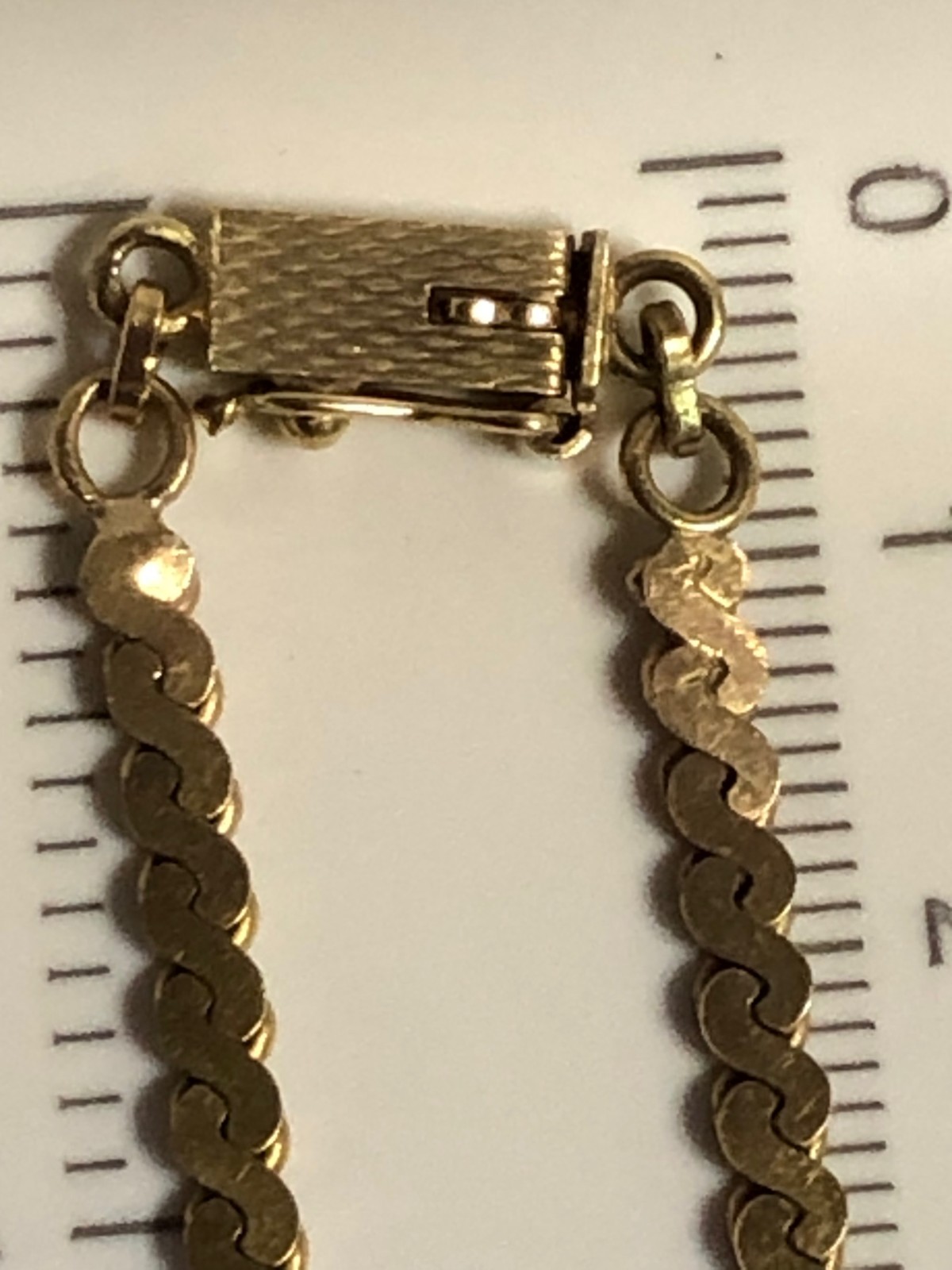 14K solid gold 13.1g necklace serpentine double chain 17” length stamped VTG