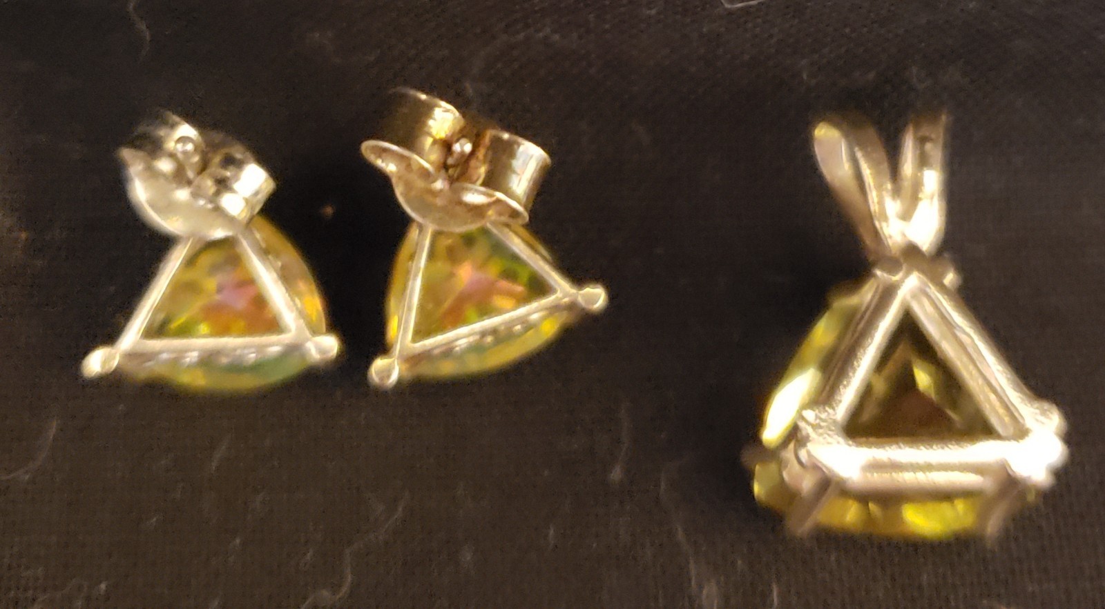 citrine pendant and matching citrine earrings and ring