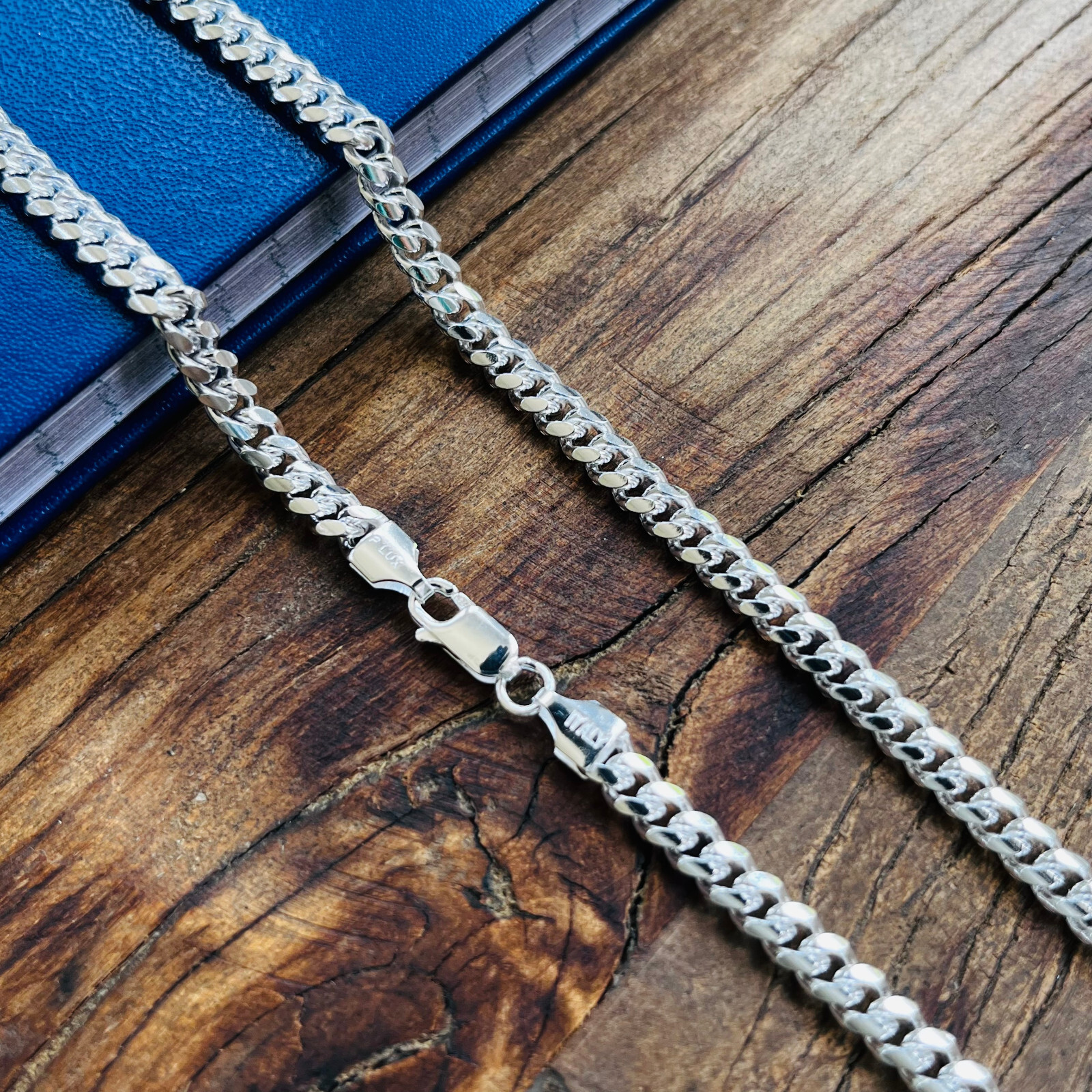 Real Solid Sterling Silver Miami Cuban Mens Boys Chain Bracelet or Necklace