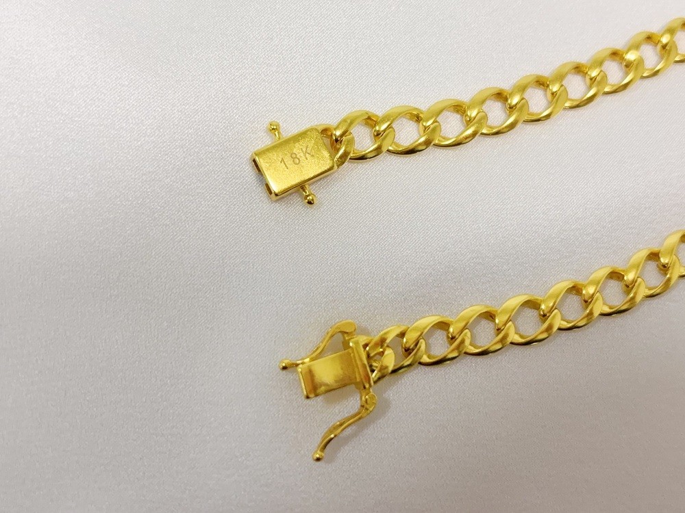 18K Yellow Gold Solid Cuban Link Chain Bracelet 8mm 8″ Unisex for Men Women