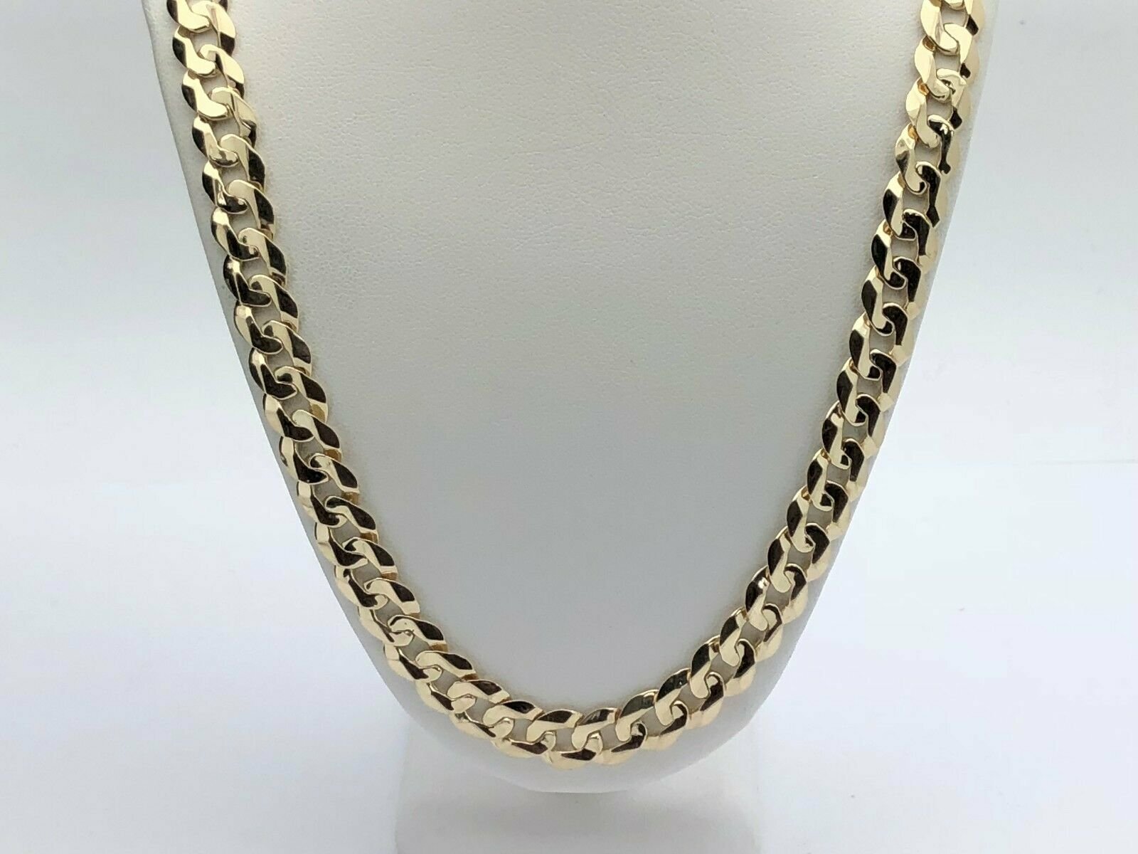 14k Yellow Gold Solid Curb Cuban Link Chain Necklace 24″ 9mm 51.5 grams