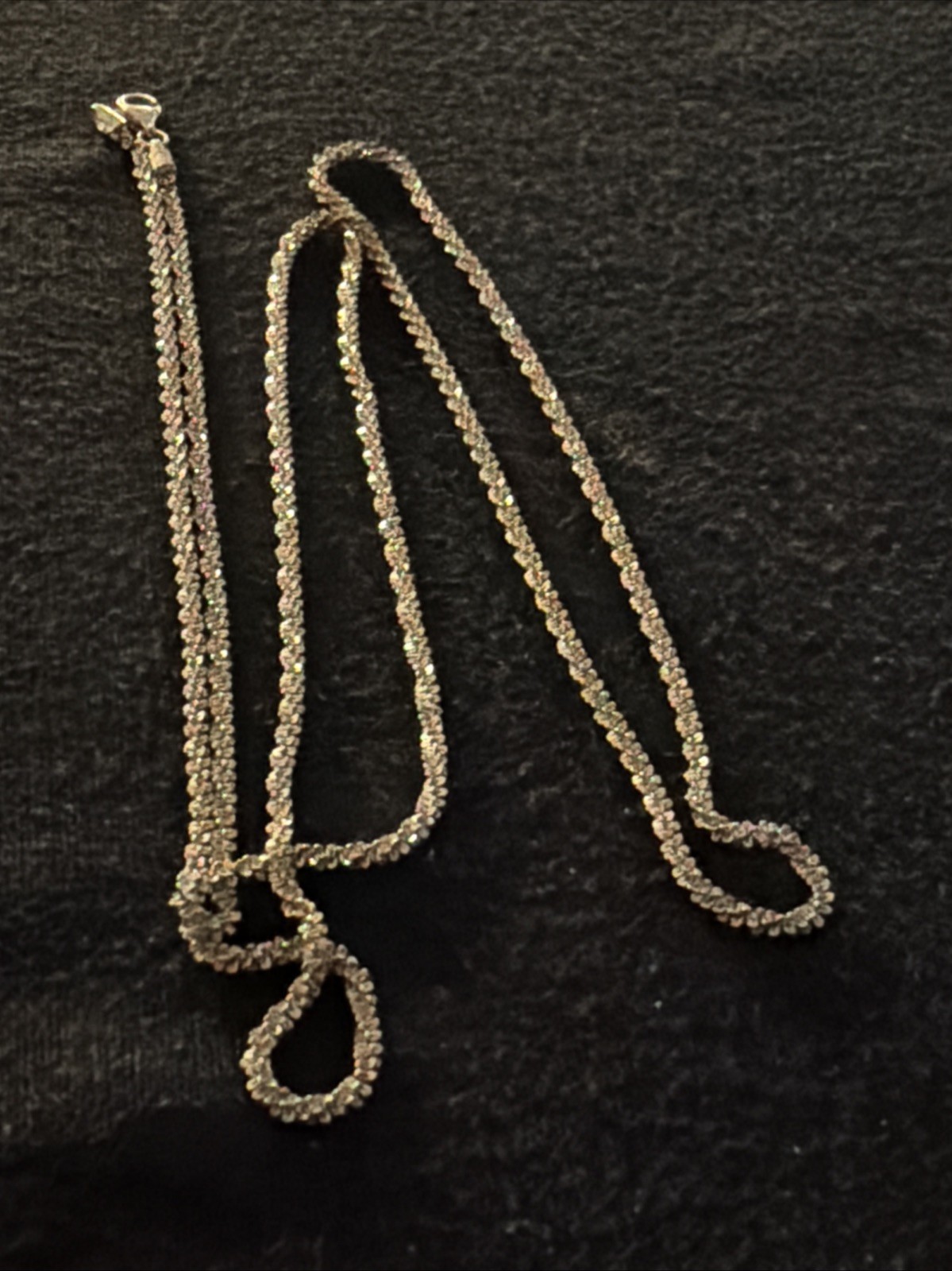 MILOR 925 Sterling Silver Necklace Chain Singapore Twist Italy 34”L 2.5mm