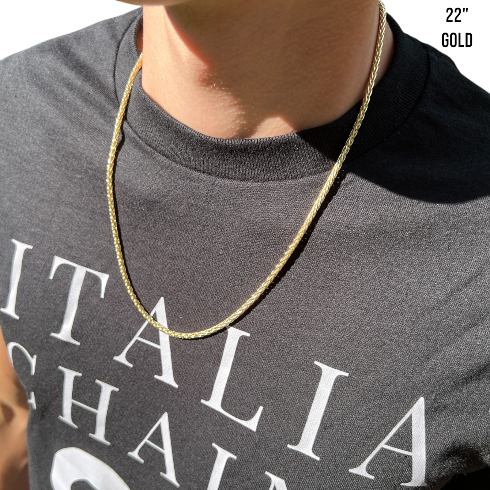 3mm Wheat Chain Necklace – Real Solid 925 Sterling Silver Or 14k Gold Vermeil