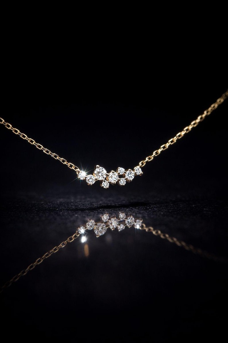 Best Seller ! Round Cut Natural Diamond Cluster Pendant In Solid 14K Yellow Gold