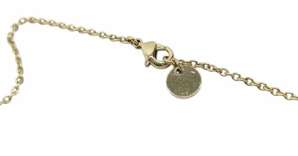 DIOR Necklace CD Logo Clair D Lune Gold Color Crystal Very Good Cond Authentic