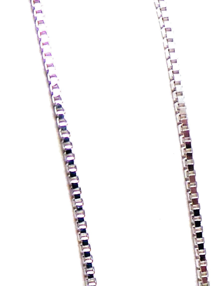 NEW 925 Sterling Silver ITALY Box Chain Venetian Necklace 18″ (45cm) 0.8mm 1.8g