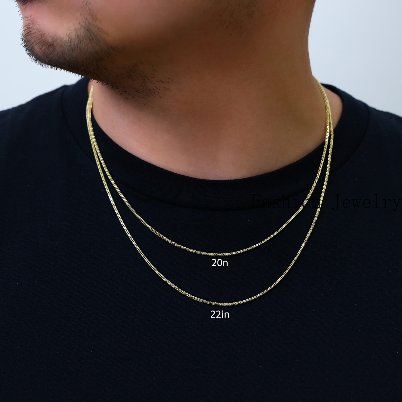 14K Yellow Gold 1.5mm Franco Box Wheat Foxtail Chain Necklace Mens Women 16″-24″