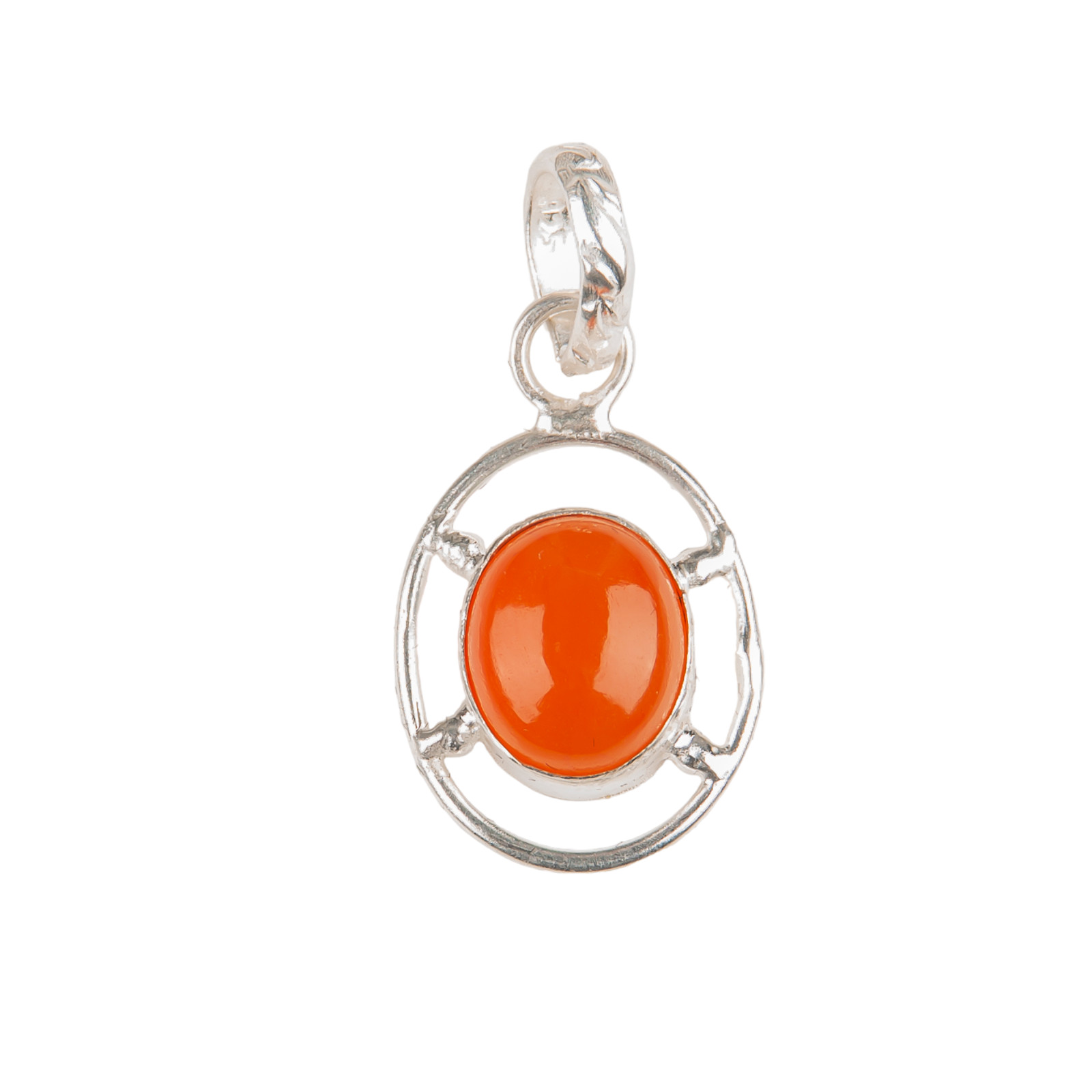 Carnelian Gemstone 925 Sterling Silver Chain Pendent1.30″ Gift For Wife