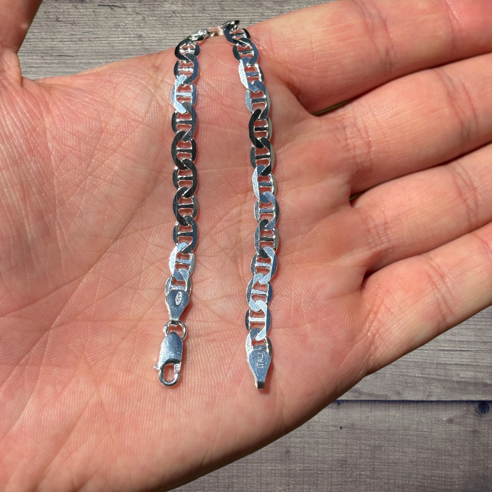 5mm Mariner Link Bracelet – Real Solid 925 Sterling Silver Or 14k Gold Vermeil
