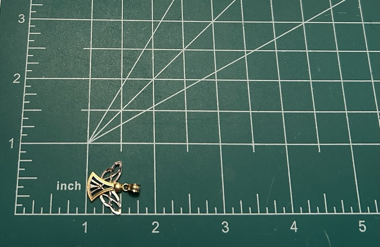 ZALES 1.0 Gram 14K Yellow & White Gold ANGEL Pendant No Stones