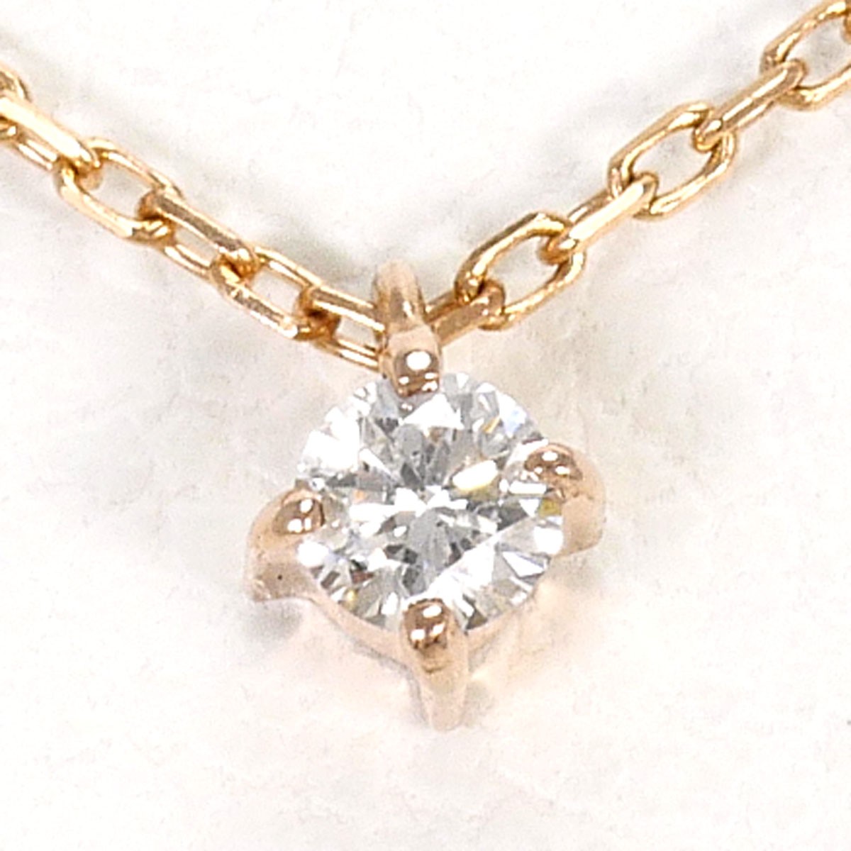 ete K10 10 gold Necklace Diamond (no carat mark) 0.7g 40cm Free shipping Used