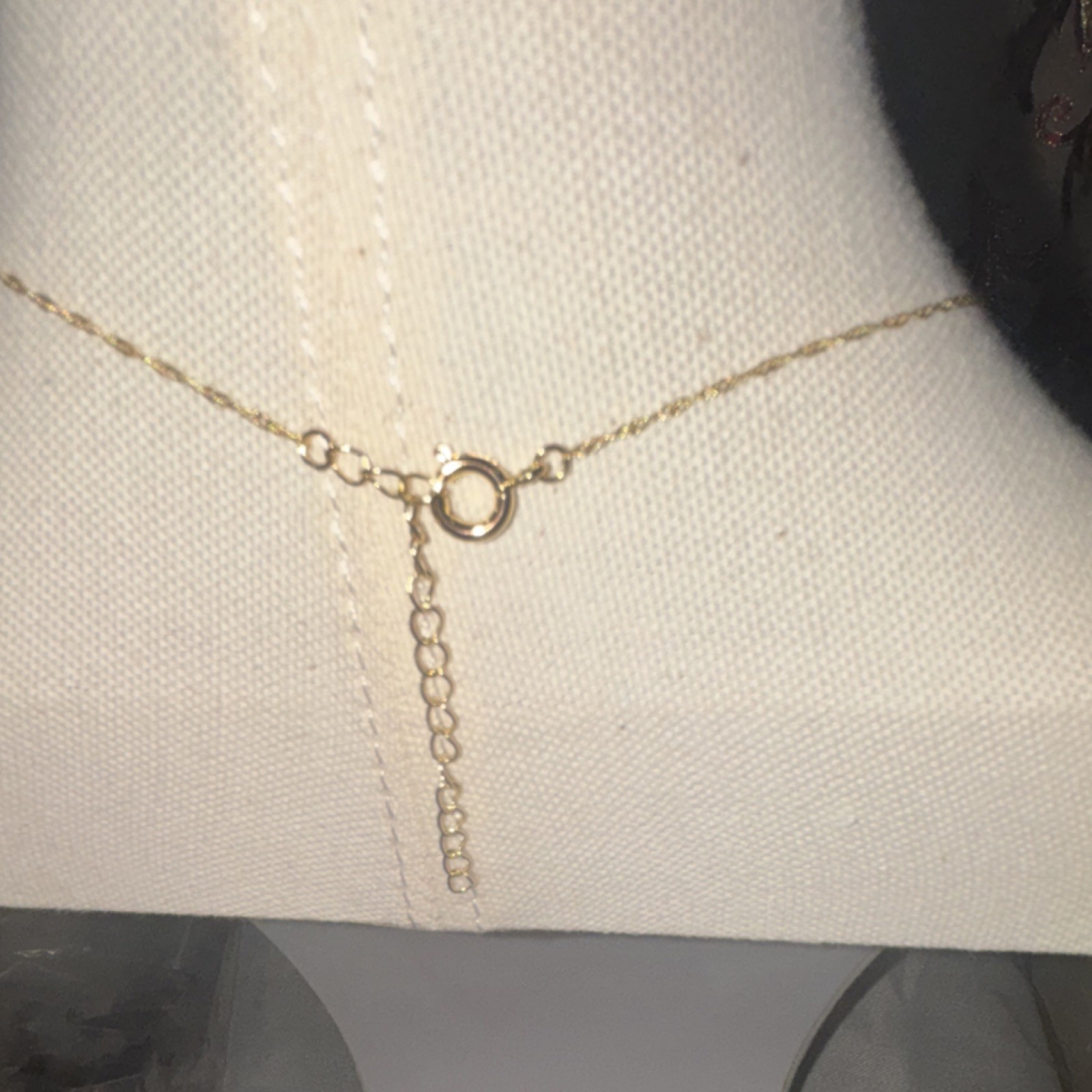 Gold Chain Pendant Necklace Cherry Shape Red Gemstones Cable Adjustable