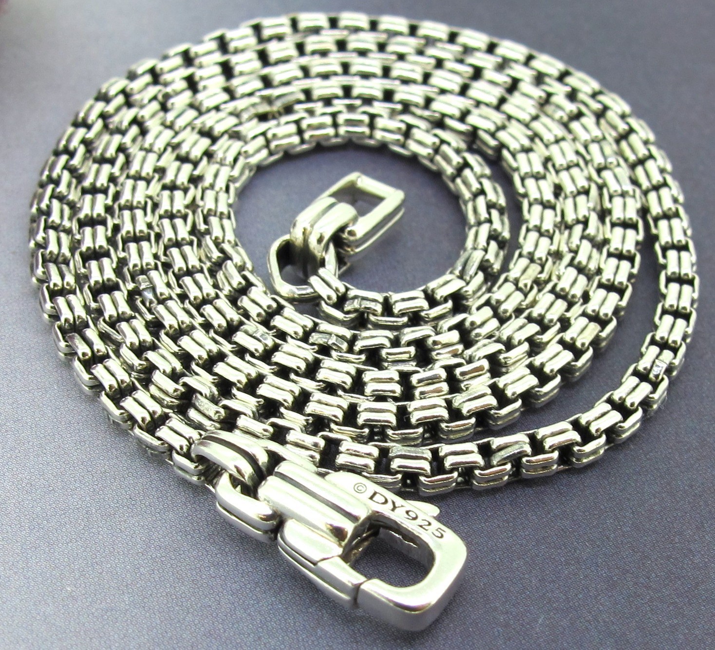 David Yurman 925 Sterling Silver 2.5mm Box Link Chain 20 in