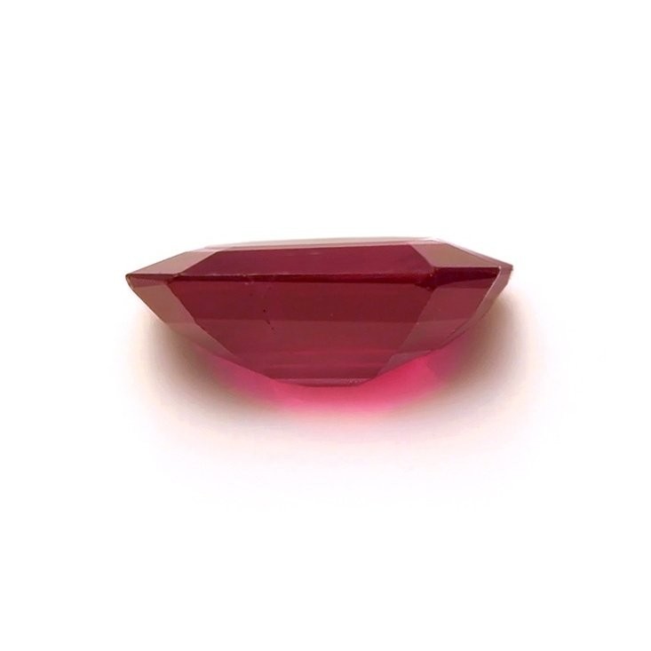 Burma (Myanmar) Emerald Cut Red Ruby 18K Yellow Gold Pendant 0.52CT