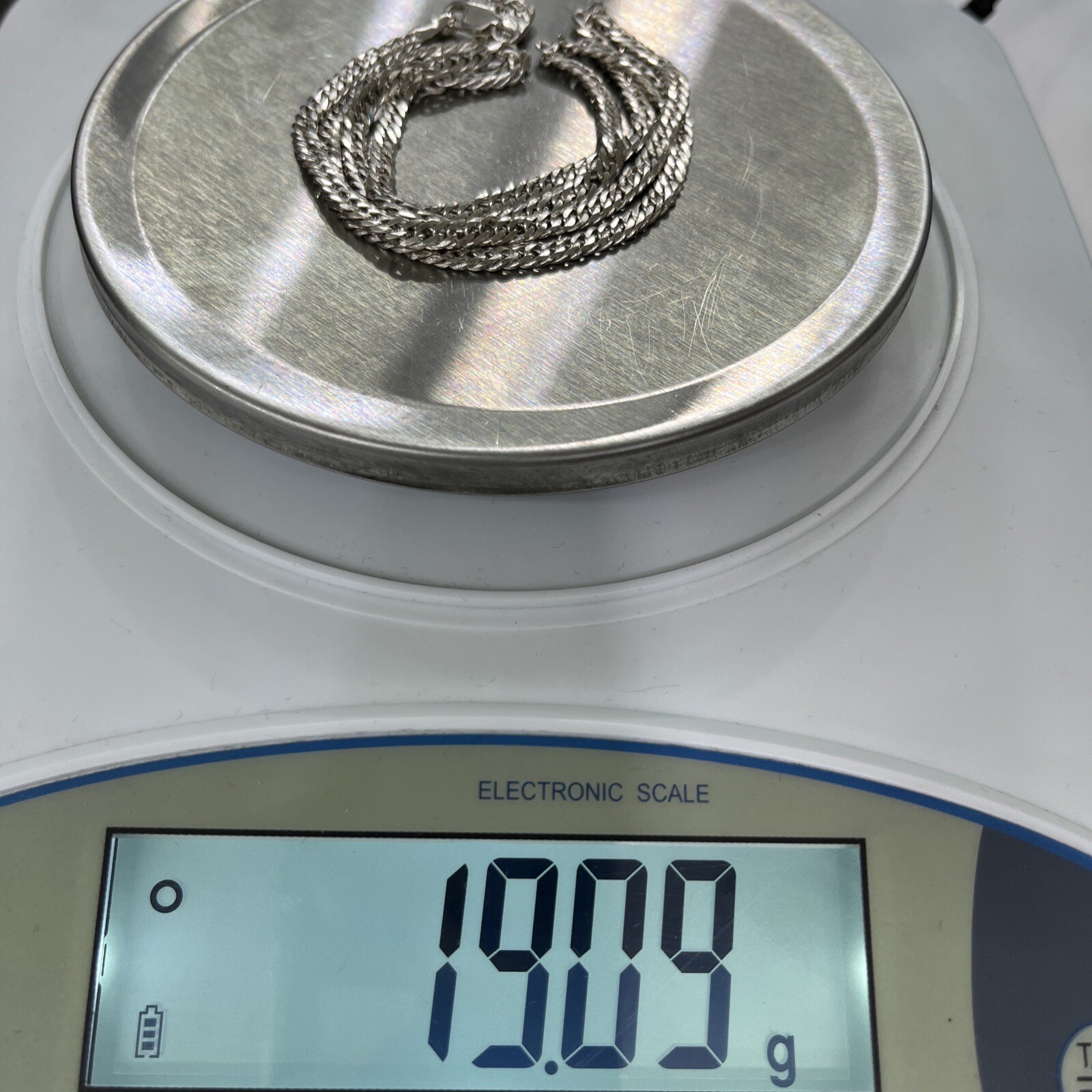 Silver 925 Double Curb Link Chain Necklace 19.09 Grams 60cm 4mm Wide. Brand New