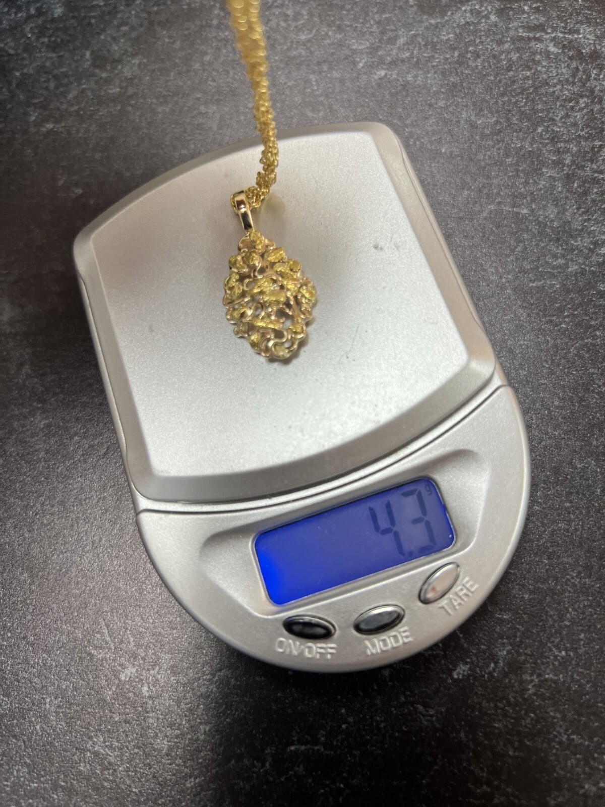 Natural Gold Nuggets Mounted on custom Filagree 14KT Gold PN239