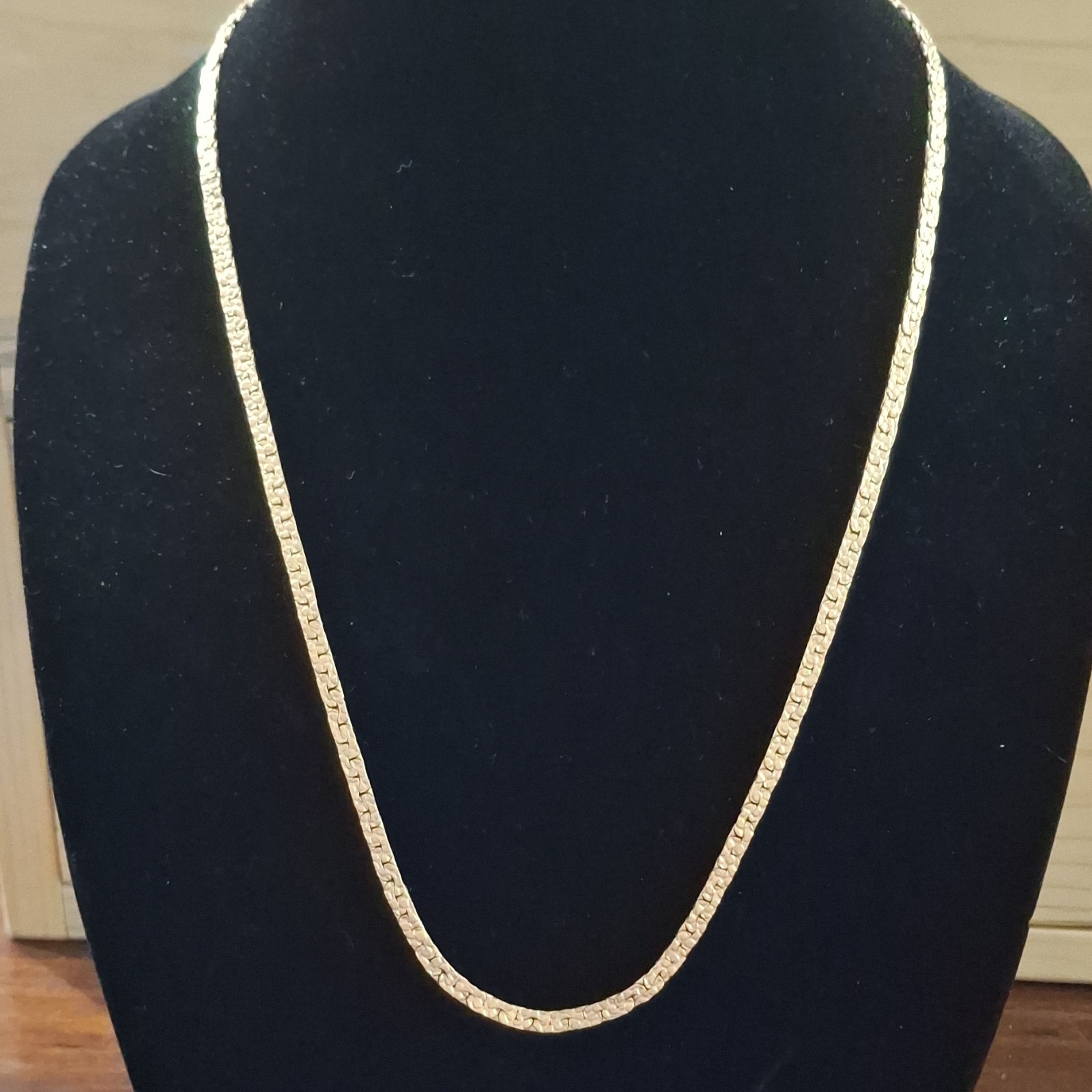 Chain Necklace with Box Clasp Gold Tone Metal No Stone