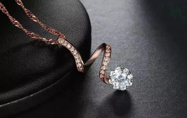 2.00Ct Round Cut Lab Created Diamond 14K Rose Gold Plated Women’s Pretty Pendant